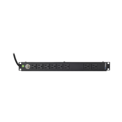 Multicontacto Horizontal (PDU) de 8 Contactos (NEMA 5-15R) Rack 19 1UR. Voltaje Entrada/Salida: 120Vca/15A