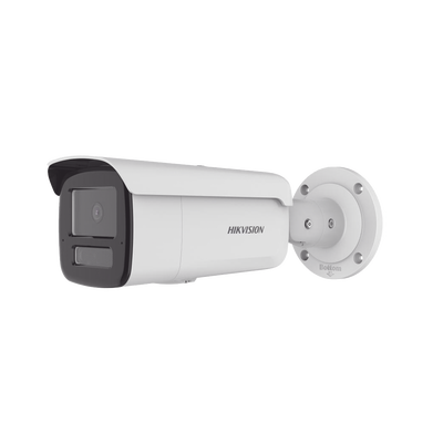 [DS-2CD2T83G2-4LI2U] [Dual Light + 2 Micrófonos Integrados] Bala IP 8 Megapixel (4K) / Lente 4 mm / 80 mts Luz Blanca + 80 mts IR / ACUSENSE / Exterior IP67 / IK10 / WDR 120 dB / PoE / ONVIF / Micro SD / Metal / ACUSEEK