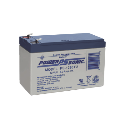 [PS-1280-F2] Batería 12V, 8AH, Para Respaldo, Tecnologías AGM/VRLA, 5 Años Vida Útil, Terminales F2, Reconocida UL