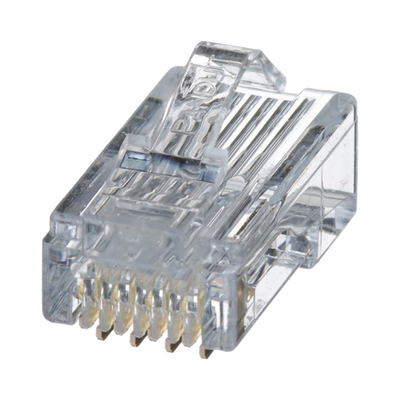 [MP588-C] Plug RJ45 Cat5e, Para Cable UTP de Calibres 24-26 AWG, Chapado en Oro de 50 Micras, Paquete de 100 Piezas