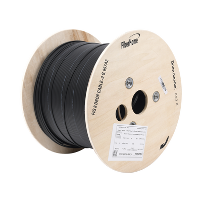 [IC-FIG8A2-2C] Carrete de 1 km de Fibra Óptica Aérea Mini Figura 8 G.657A2 Tipo Drop, Monomodo de 2 Hilos (Bifibra), Diseñada para Fusionarse, Color Negro, Span 80, (No Soporta Conectores Mecánicos)