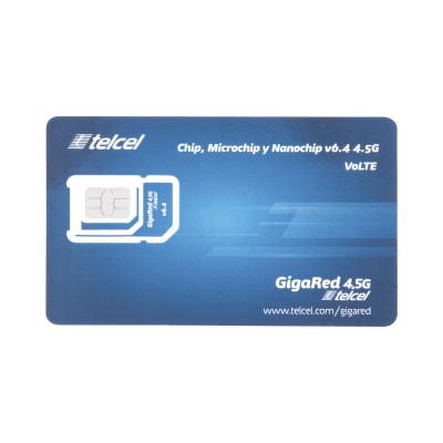 [SIM6GBTELCEL] SIM TELCEL 6 GB mensual para dispositivos móviles 3G/4G (Telcel) 1 año de servicio (solo datos)