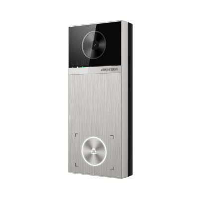 [DS-KV6114-ME1] Videoportero / 4 Megapixel / Ángulo de Visión 150° / Control de 2 Cerraduras / Desbloqueo por Tarjeta, Hik-Connect y Estación Interior / IP65 / PoE IEEE802.3at / Compatibilidad ONVIF / H.265