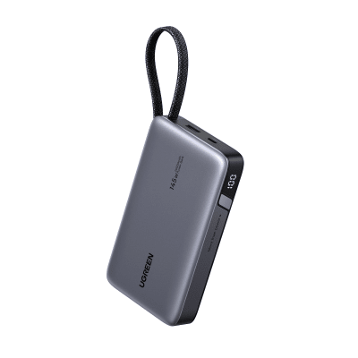 [55992B] Power Bank 20000mAh con Cable Integrado / Carga Rápida 100W / USB-C PD 3.0 / 4 Celdas Li-ion / 72Wh / Carga Múltiple 145W / Compacto 139x80x27mm