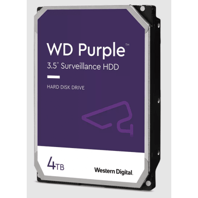 [WD44PURZ] Disco Duro WD Purple Surveillance / 4TB / SATA 6Gb/s / 3.5 / Tecnología AllFrame / 180TB año Workload / Soporte 64 Cámaras HD / 16 Bays / Componentes Anti-Corrosión / 3 Años Garantía