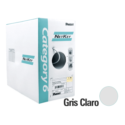 [NUC5C04IG-ME] Bobina de Cable UTP 305 Metros (1000 Pies) de Cobre, NetKey, Gris Claro, Categoría 5e (24 AWG), PVC (CM), de 4 Pares