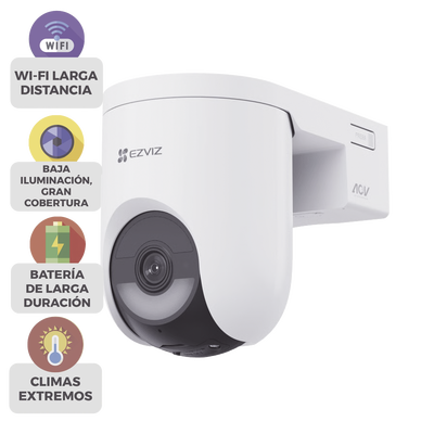 Cámara IP PT Con Batería / Wi-Fi 6 + 4G LTE / 2K+ (4megapixel) / IP65 / Detección IA Persona-Vehiculo / Visión Nocturna Color / Compatible con Panel Solar CSPSP8