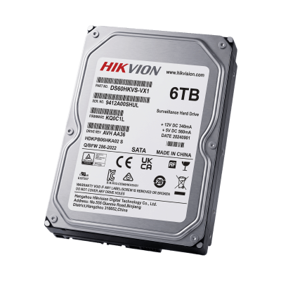 Disco Duro para Videovigilancia / 6 TB / SATA 6.0 Gb/s / 5400 RPM / 256 MB Buffer / Soporta 64 Cámaras HD / Operación 24/7 / 180 TB/Año / MTTF 1M Horas