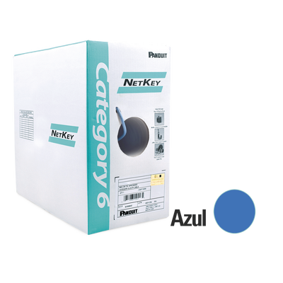 [NUC6C04BU-FE] Bobina de Cable UTP 305 Metros (1000 Pies) de Cobre, NetKey, Reelex, Azul, Categoría 6 (24 AWG), 1000Mbps, PVC (CM), de 4 Pares