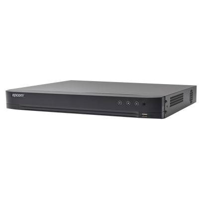 DVR 32 Canales TurboHD + 8 Canales IP / 5 Megapixel Lite - 3K Lite / Acusense (Evita Falsas Alarmas) / Audio por Coaxitron / 2 Bahías de Disco Duro / H.265+