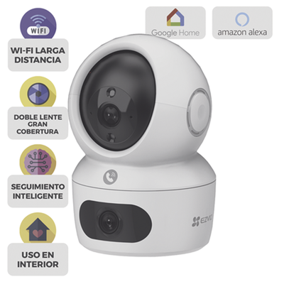 [CS-H7C] Cámara PT / Doble Lente (4 MP + 4MP) / 4 Megapíxel / Wi-Fi / IA Detección Humana / Visión Nocturna a Color / Audio Bidireccional / Doble Banda 2.4 / 5GHz / WiFi 6 / Uso en Interior / Vision Nocturna Inteligente (Color 27/4)