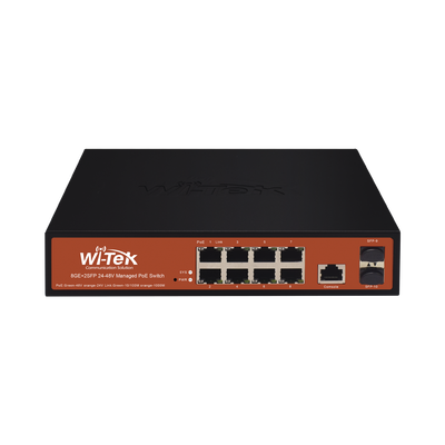 [WI-PMS310GF-ALIEN] Switch Administrable de 8 puertos Gigabit Ethernet con PoE 802.3 af/at y 24V Pasivo + 2 SFP Gigabit, 150 W