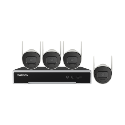 [NK44W0H-1T(E)] Kit IP Inalámbrico 4 Megapixel / NVR 4 Canales / 4 Cámaras Bala para Exterior / 1 HDD de 1 TB / Modo Repetidor