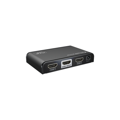 Divisor (Splitter) HDMI 4K de 1 entrada a 2 salidas / Soporta 4K×2K / HDMI 2.0 / HDCP 2.2 / HDMI 3D / Longitud del cable de Entrada ≤30m, Salida ≤25m / Divide 1 Entrada de video HDMI a 2 Salidas de Video HDMI (Simultaneas).