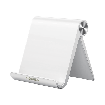 Soporte de Escritorio para Telefono Celular / Ajustable de 0° a 100° / Goma Antiarañazos / Antideslizante / Amplia Compatibilidad con dispositivos de 4 a 7.9 / Plegable / ABS / Color Blanco