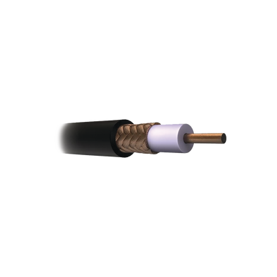 [JV44] Cable Coaxial RG11/U, 305 Metros (1000 Pies), Bobina de 305 Metros (1000 Pies) Color Negro, AWG 14 Aislamiento Espumado, Blindaje de Aluminio al 60%, Aplicación Intemperie para Video Vigilancia