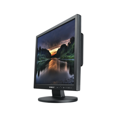 Monitor Profesional LED de 19 con Cristal templado ideal para Videovigilancia / Uso 24/7 / Resolución 1280x1024p/ Entradas de video HDMI, VGA y BNC