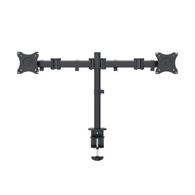 Montaje de Escritorio articulado para 2 monitores de 13 a 27 / Soporta hasta 10 kg / Vesa 75 x 75 / 100 x 100 / Acero / Giro: 360°