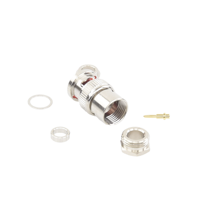 [RFB-1701-D] Conector BNC Macho de Rosca para Ensamblar en Cable RG-59/U, Níquel/ Oro/ Teflón.