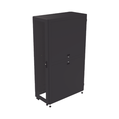 Gabinete Profesional para Telecomunicaciones de 45UR, 1200 mm Profundidad, Incluye 2 Organizadores Verticales de 45 Unidades de Rack, Se envía el Gabinete Armado.