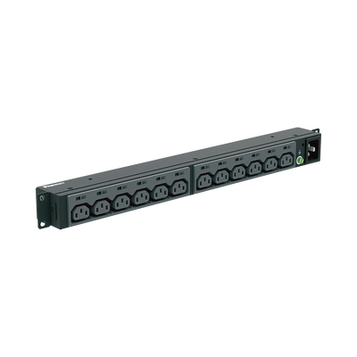 [P12B46M] PDU Básico para Distribución de Energía, Enchufe de Entrada NEMA L6-20P, Con 13 Contactos C13, Instalación Horizontal de 19in, 1UR, 20 Amp, 220 Vca