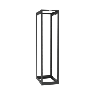 Rack de Cuatro Postes Estándar de 19, Rieles Roscados #12-24, Profundidad Ajustable de 23 a 42 in, 45 Unidades de Rack, Color Negro