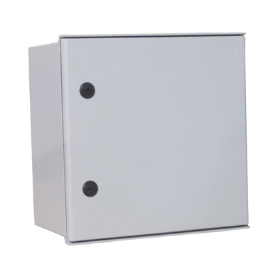 [PST-4040-20P] Gabinete de Poliéster IP65 Uso en Intemperie (400 x 400 x 200 mm) con Placa Trasera Interior de Plástico (Incluye Chapa y Llave).
