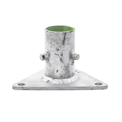 [SLM-BA-5G] Base Triangular para Mástil de 1 a 2 con Opresores. Galvanizado por Inmersión en Caliente.