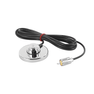 Montaje Magnético para Antenas de 3/4(NMO), 3.5 m de Cable RG58U y Conector UHF (PL259) Macho.
