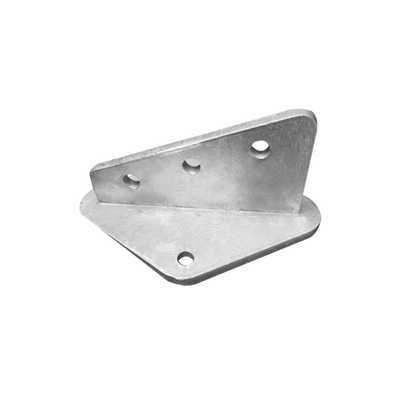 [SLM-ANG-2G] Ancla Aleta de 3 Orificios con 2 Puntos de Fijación. Uso en Fijación de mástiles. Galvanizado por Inmersión en Caliente.