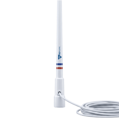 [TX-5206-SYS] Antena Marina VHF / Fibra de Vidrio / 156-163 MHz / 6.5 dBi / Cable 10 m (32.8 ft) / PL-259 / Exterior IP67