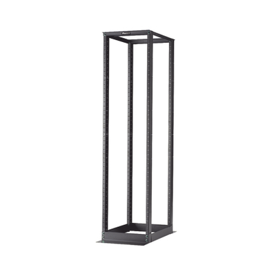 Rack de Cuatro Postes Estándar de 19, Rieles Numerados y Roscados #12-24, Profundidad Máxima de 23 in, 45 Unidades de Rack, Color Negro