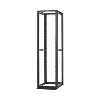 Rack de Cuatro Postes Estándar de 19, Rieles Numerados y Roscados #12-24, Profundidad Máxima de 30 in, 45 Unidades de Rack, Color Negro
