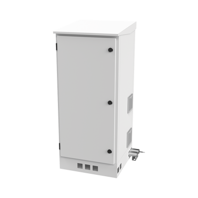 [LP-FORTE-16U-BAT] Gabinete de Piso para Exterior con Ventiladores y Termostato con Rack de 19 de 16 U + Espacio para Baterías, Se envía el Gabinete Armado.