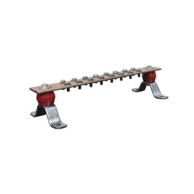 [TG-BPS-240] Barra de Unión de Cobre de 16 Contactos 2 x 15-1/4 x 1/4 (50.8 x 387.35 x 6.35 mm)