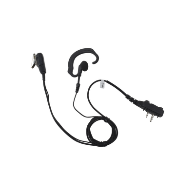 [SPM-330S-E-BF] Micrófono de solapa con gancho suave para la oreja y fibra trenzada para puerto de accesorios Icom de 2 pines con tornillos