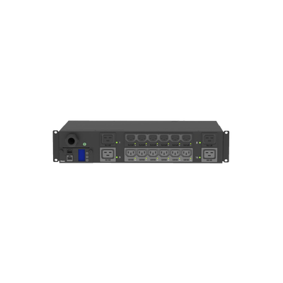 [P16E19M] PDU Monitoreable y Switchable (MS) para Distribución de Energía, Enchufe de Entrada NEMA L6-30P, Con 12 Salidas C13 y 4 Salidas C19, Horizontal 19in, 208 Vca, 30 Amp, 2UR
