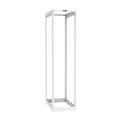 Rack de Cuatro Postes Estándar de 19, Rieles Roscados #12-24, Profundidad Ajustable de 23 a 42 in, 45 Unidades de Rack, Color Blanco