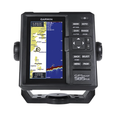 [10-01711-00] Plotter de Navegación GPSMAP 585 Plus / Pantalla 6 WVGA / Sonar CHIRP 600W / ClearVü Scanning Sonar / Compatible GPS-GLONASS-BeiDou / Quickdraw Contours / 2 Ranuras SD / IPX7 / Multiidioma