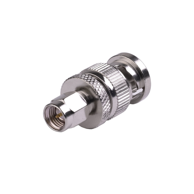 [RSA-3459] Adaptador en Línea de Conector SMA Macho a BNC Macho, Níquel/ Oro/ Teflón.