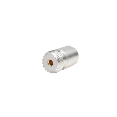 Adaptador UNIDAPT Hembra a UHF Hembra (SO-239). Plata-Oro-Teflón.