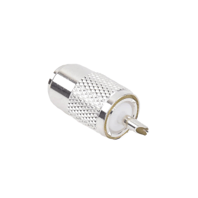 [RFU-501] Conector UHF Macho (PL-259) para Cables RG-8/U, RG-8U-SYS, 8237, 8267, 8268, 9913, CTN-400, 7810, 8214, 7810A, RFLASH-1113, LMR-400, Plata )/ Plata/ Teflón.