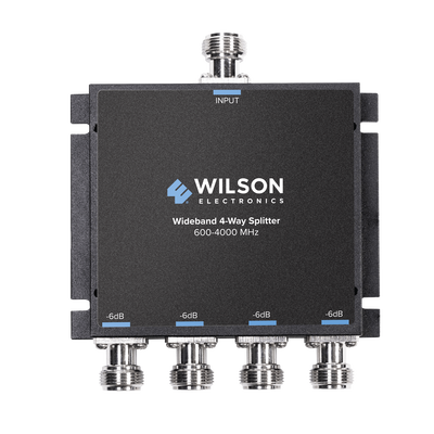 [859-117] Divisor de potencia de 4 salidas, 50 Ohm, 600-4000MHz con conectores N-Hembra.