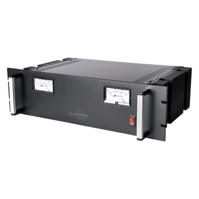 Fuente de poder 13.8Vcc, 35A, lineal regulada con circuito cargador de baterías, para instalación en rack