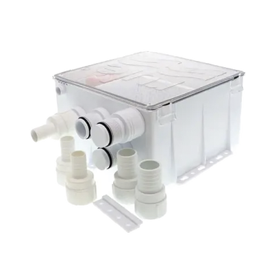 [98B-24] Sistema de desagüe para duchas con bomba de achique de 800 galones por hora a 24 Volts de corriente directa e interruptor de flotación