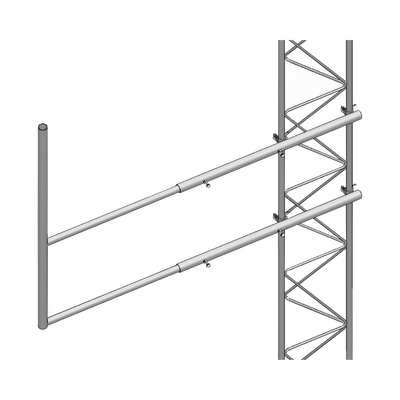 Brazo tipo F para tramos STZ-30G, galvanizado por inmersión en caliente.