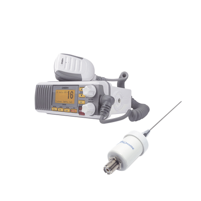 [UM385/KIT1600] Kit de radio UM385 | mas antena marina de fibra de vidrio TX-1600-SYS