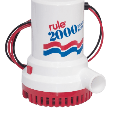 [10] Bomba de Achique Sumergible Rule 10 / 2,000 GPH / 12V CD / Motor de Alta Eficiencia / Ejes de Acero Inoxidable / Protección Térmica TCO / Certificación CE e ISO 8849