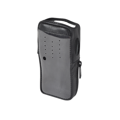 [FSMTK-2000V2] Funda de Piel Reforzada, Versión 2 de Fácil Acceso y Cubierta Frontal de Plástico Transparente para los Radios TK-2000KV2, TK-3000KV2