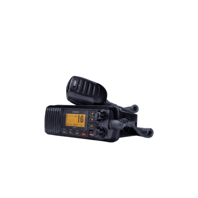 [UM-385BK] Radio Móvil Marino VHF / 25W / IPX4 / DSC Clase D con GPS / Pantalla LCD / Negro